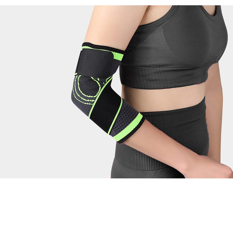op voorraad Ademend nylon Gebreide elastische elleboogbeschermer onder druk Elastische sportelleboogbeschermer onder druk Huid Ademend en vochtafvoerend_voghion.com