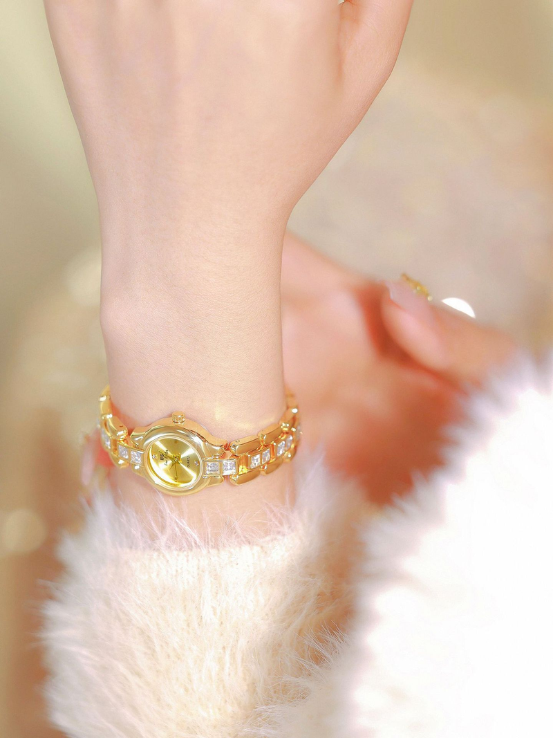 BS Nuovo Orologio da donna di lusso al quarzo con piccolo quadrante e bracciale in diamanti Orologio da donna retrò_voghion.com