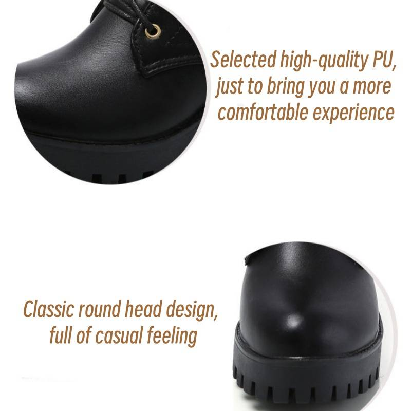 New winter Martens boots for women with round head thick soled waterproof platform high heels lace-up and fleece mid-calf boots_voghion.com