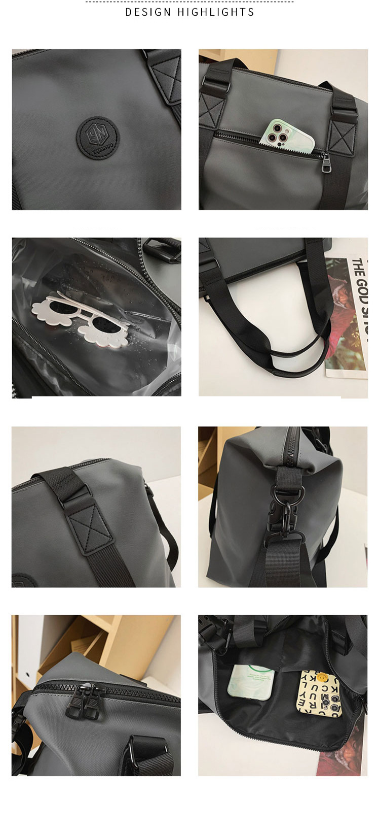 Borsa da viaggio corta per uomo, grande capacità, leggera, per pendolari, asciutta, bagnata, separata, per riporre i bagagli a mano, per donna, borsa da ginnastica_voghion.com