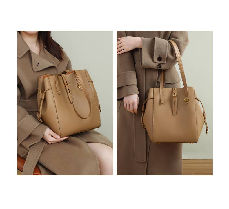 Borsa a tracolla da donna in vera pelle, grande capacità, alla moda, primavera ed estate, VINEY 2025_voghion.com