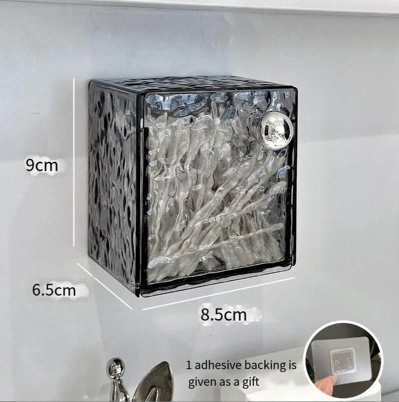 Aufbewahrungsbox für Badezimmerspiegelschrank, Badezimmerschrank, Wattestäbchenbox, Aufbewahrungsregal für Kosmetikwatte, Waschbecken, Make-up-Entferner, Aufbewahrungsbox aus Baumwolle_voghion.com
