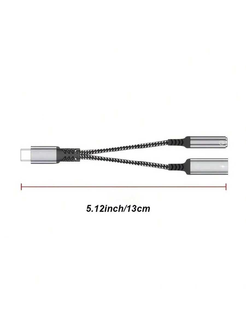 2 In 1 PD60W Type C To 3.5 Female Earphone Amplifier Headphone Audio Convertor Digital USB C Adapter To USB C 3.5mm Jack Audio Cable Earphone Cable_voghion.com