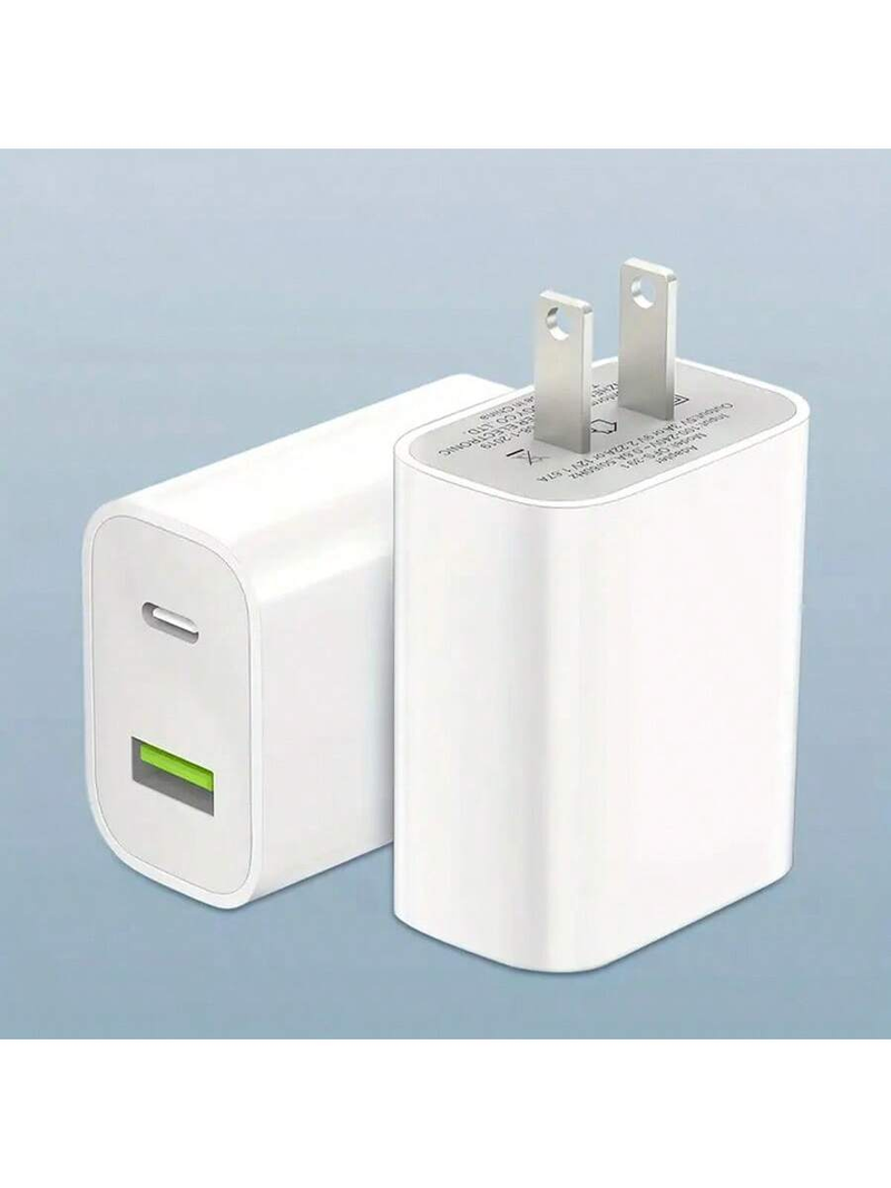Chargeur rapide blanc pour iPhone 20 W, adaptateur secteur mural, port USB Type C, prise rapide, charge rapide avec câble de données, compatible avec iPhone 16/16 Pro_voghion.com