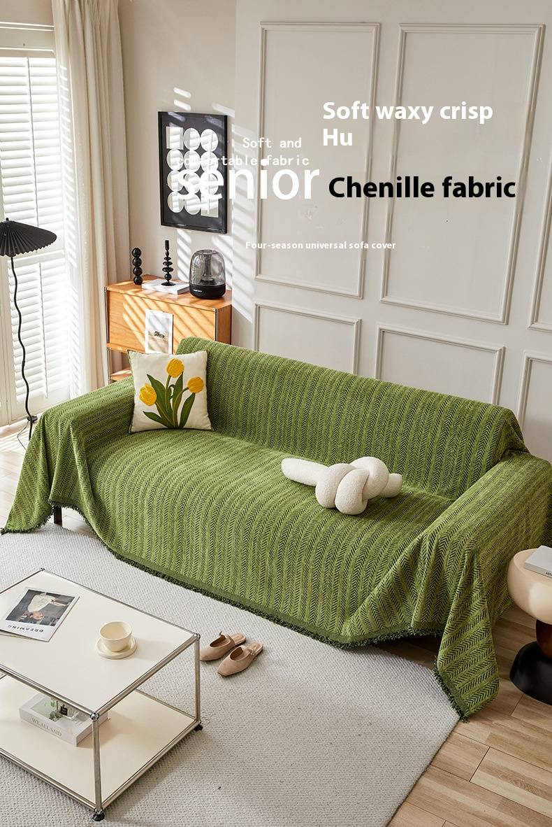 Premium Chenille Herringbone Sofa Cover - Universal Fit, Anti-Scratch, Stylish Protection For Couches And Sectionals (Multiple Sizes & Colors)_voghion.com