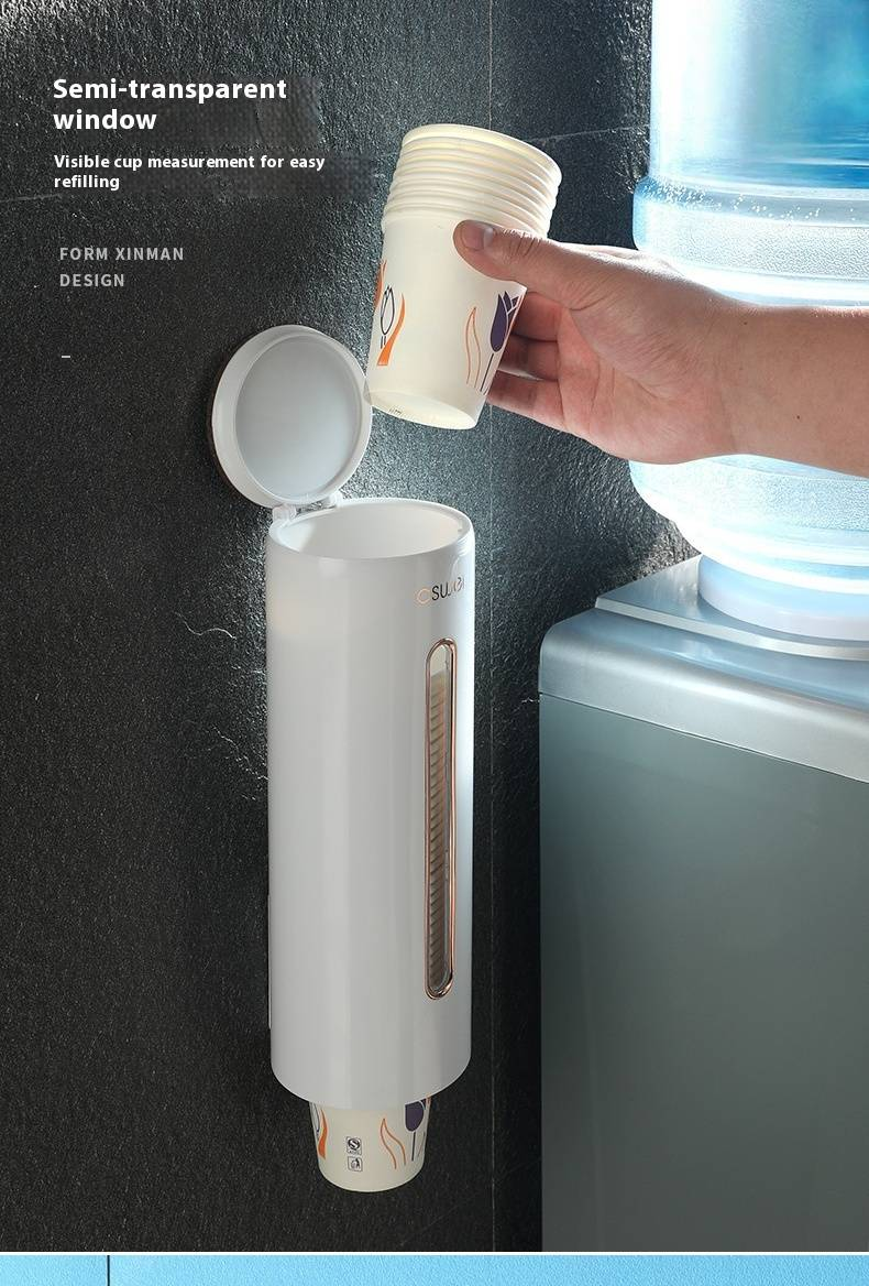 Smart Cup Dispenser Holder - Wall-Mounted Paper Cup Organizer For Kitchen, Office, And Home, Space-Saving & Hygienic, White/Blue/Green_voghion.com