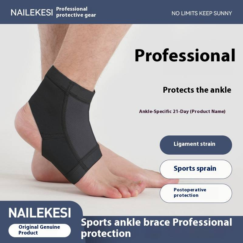 Nailisi Ankle Support Brace – Lightweight Breathable Sleeve For Basketball, Running & Tennis (S/M/L Sizes, Grey/Black)_voghion.com