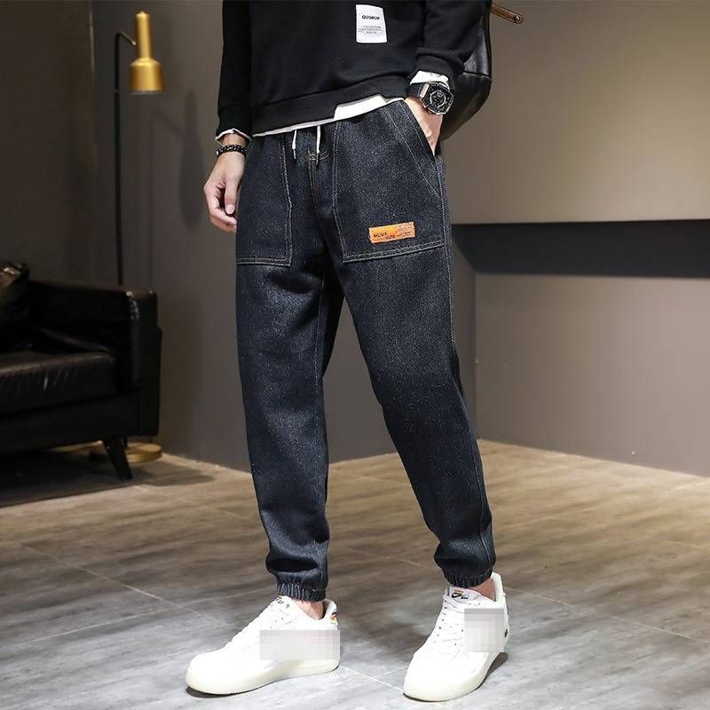 Men's Loose Fit Cargo Jogger Pants - Summer Lightweight Stretch Denim With Adjustable Drawstring Waist & Multiple Pockets_voghion.com