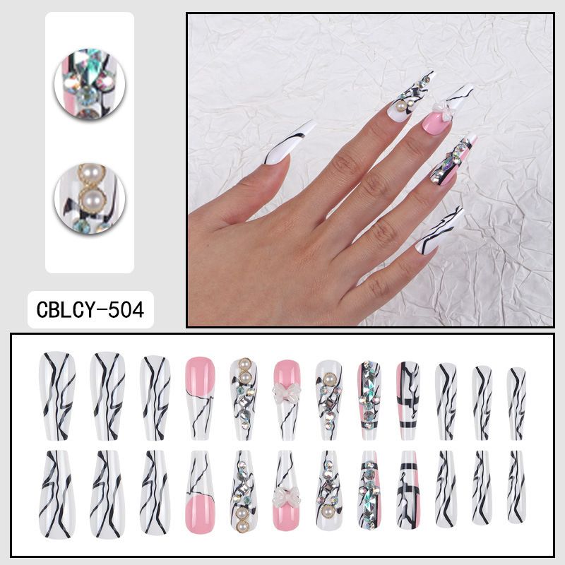 Elegante French Aurora Cat Eye Press-On-Nägel mit Strasssteinen – lange, glamouröse und wiederverwendbare Kunstnägel für Frauen_voghion.com
