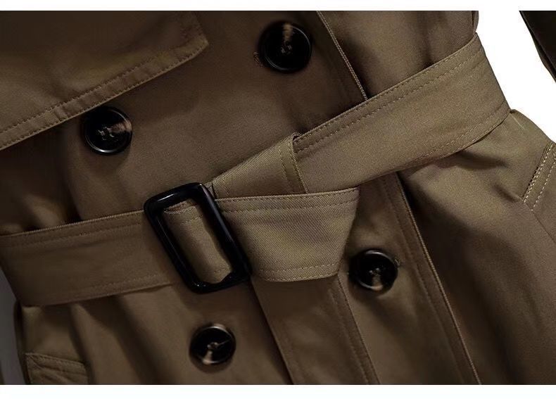 Eleganter Trenchcoat im britischen Stil für zierliche Frauen – Slim Fit Freizeitjacke mit Taillengürtel, leichter langer Mantel für Frühling und Herbst_voghion.com