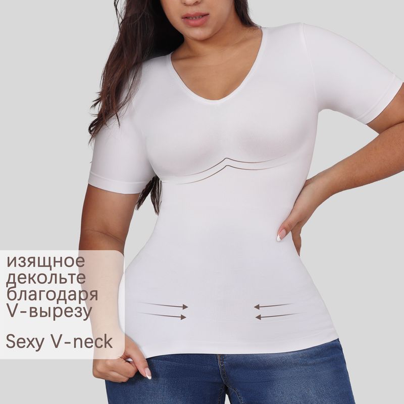 Seamless Shapewear Top For Women - Slimming Tummy Control Shirt, Breathable & Comfortable, Plus Size Friendly_voghion.com