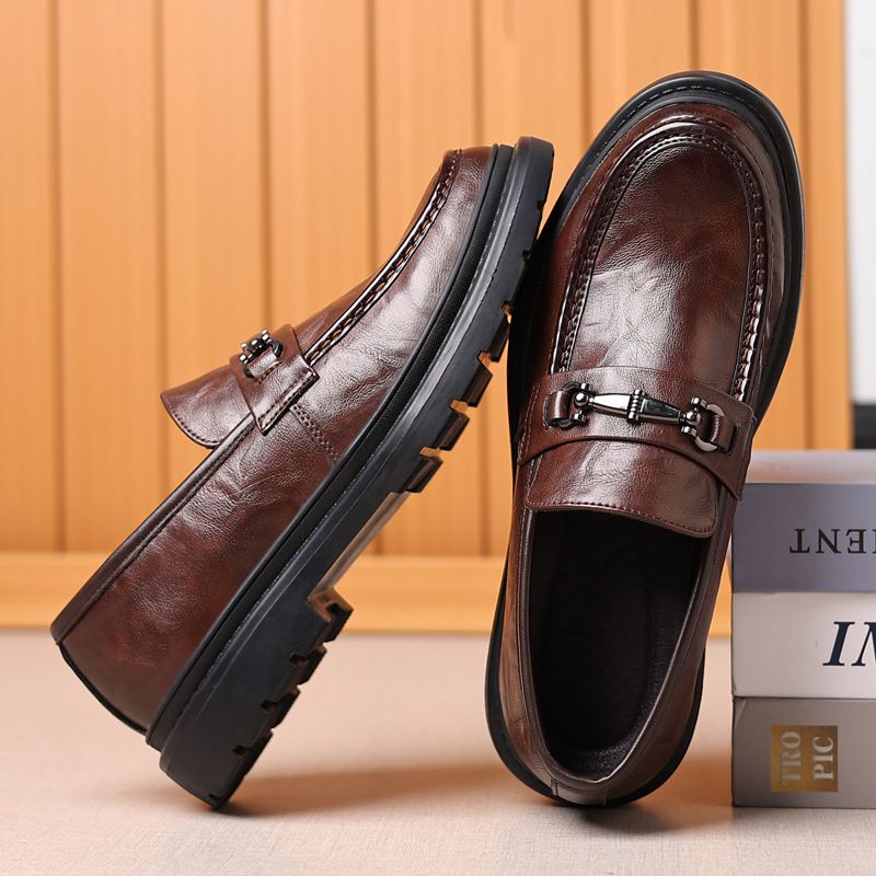 Loafer im britischen Stil, trendige und vielseitige Friseure, doppelte dicke Sohlen, erhöhte Höhe, lässige Lederschuhe, eins_voghion.com
