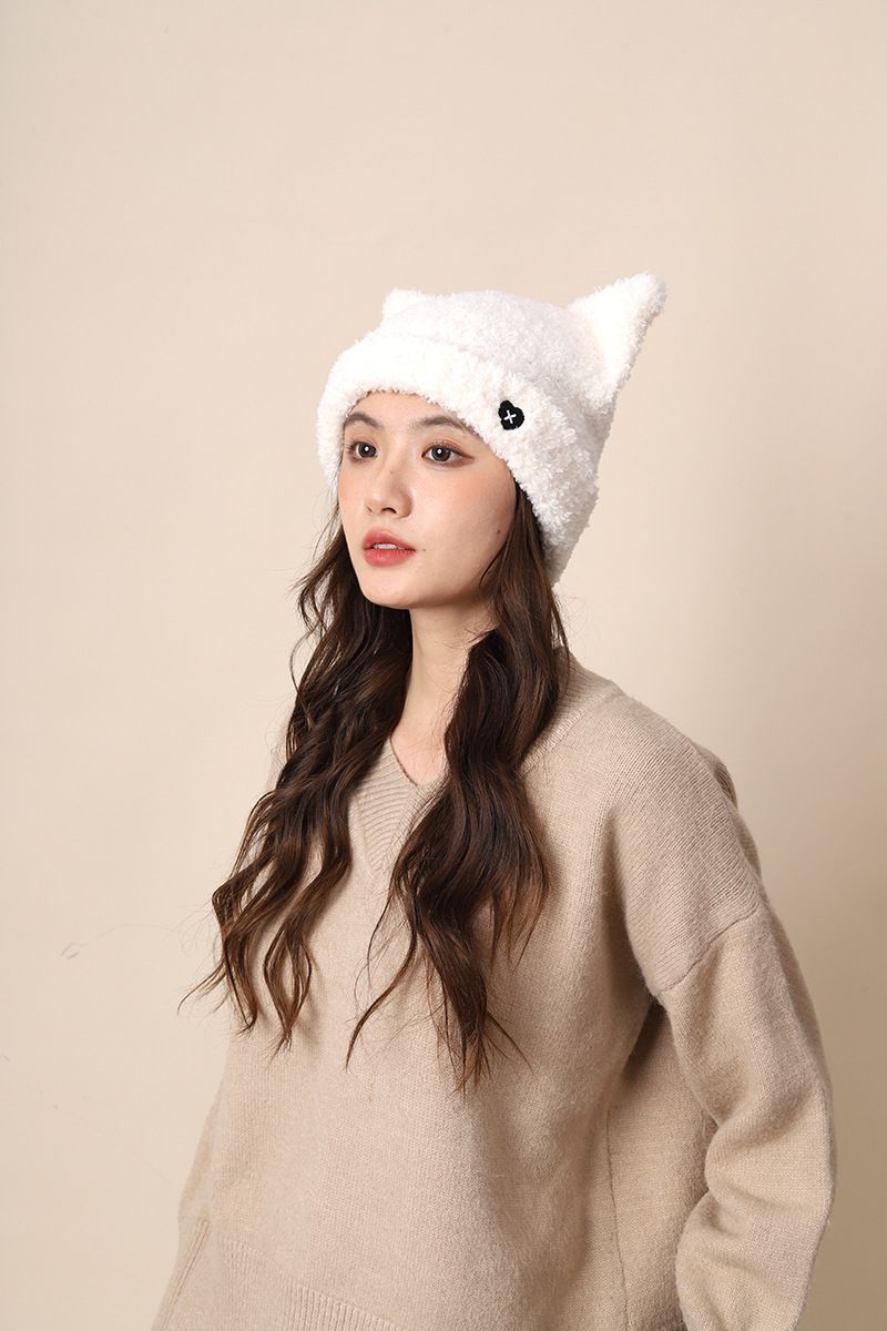 Orecchie di gatto (pane a forma di orecchio di gatto cotto a vapore) lana da donna calda in autunno inverno adorabile lavorato a maglia per casual coreano e_voghion.com