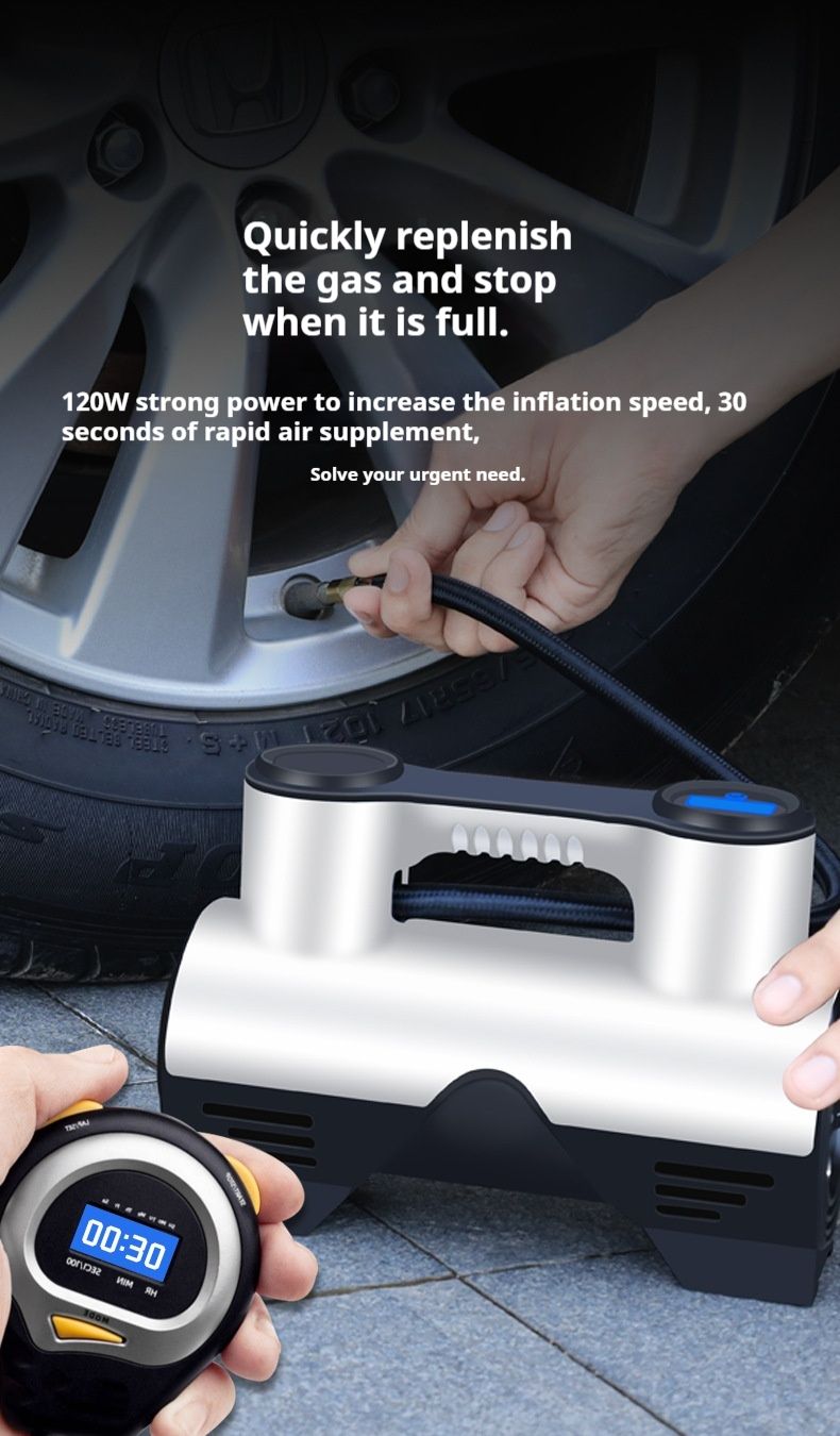 Car mounted wireless inflation pump, portable electric car tire inflation pump, automatic high pressure_voghion.com