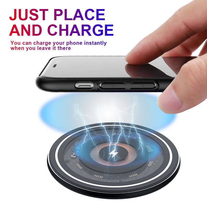 Suitable for Android iPhone Y18 15W fast charging disc transparent desktop wireless charger_voghion.com