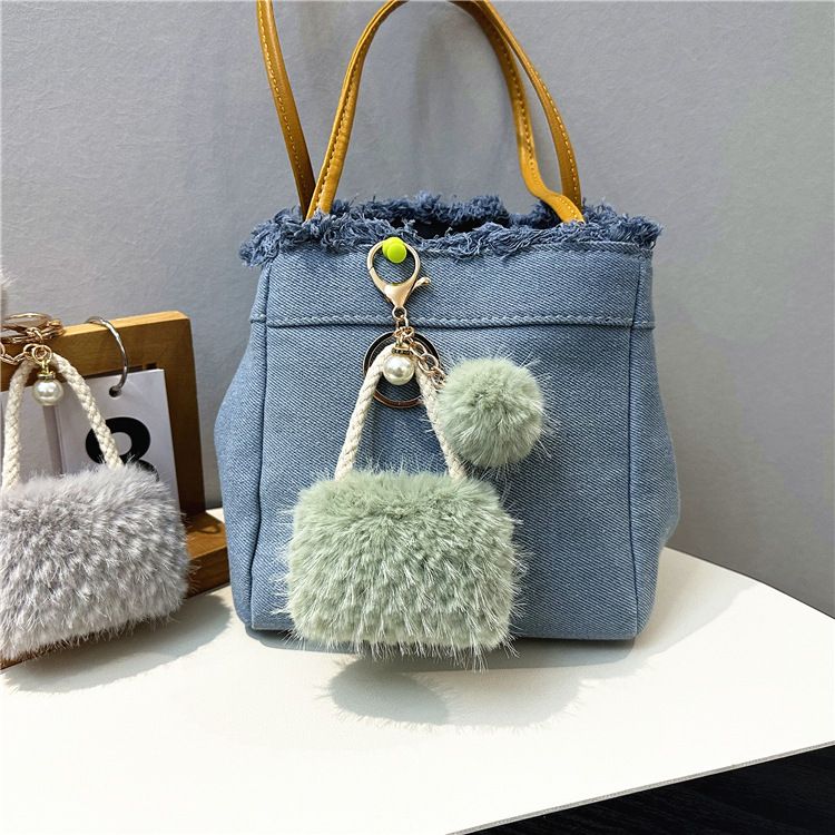 Breloc de pluș cu perle drăguț pentru geantă, breloc auto, cadou pentru mașina de mana, breloc pentru geantă, accesorii pentru geantă, breloc ..._voghion.com