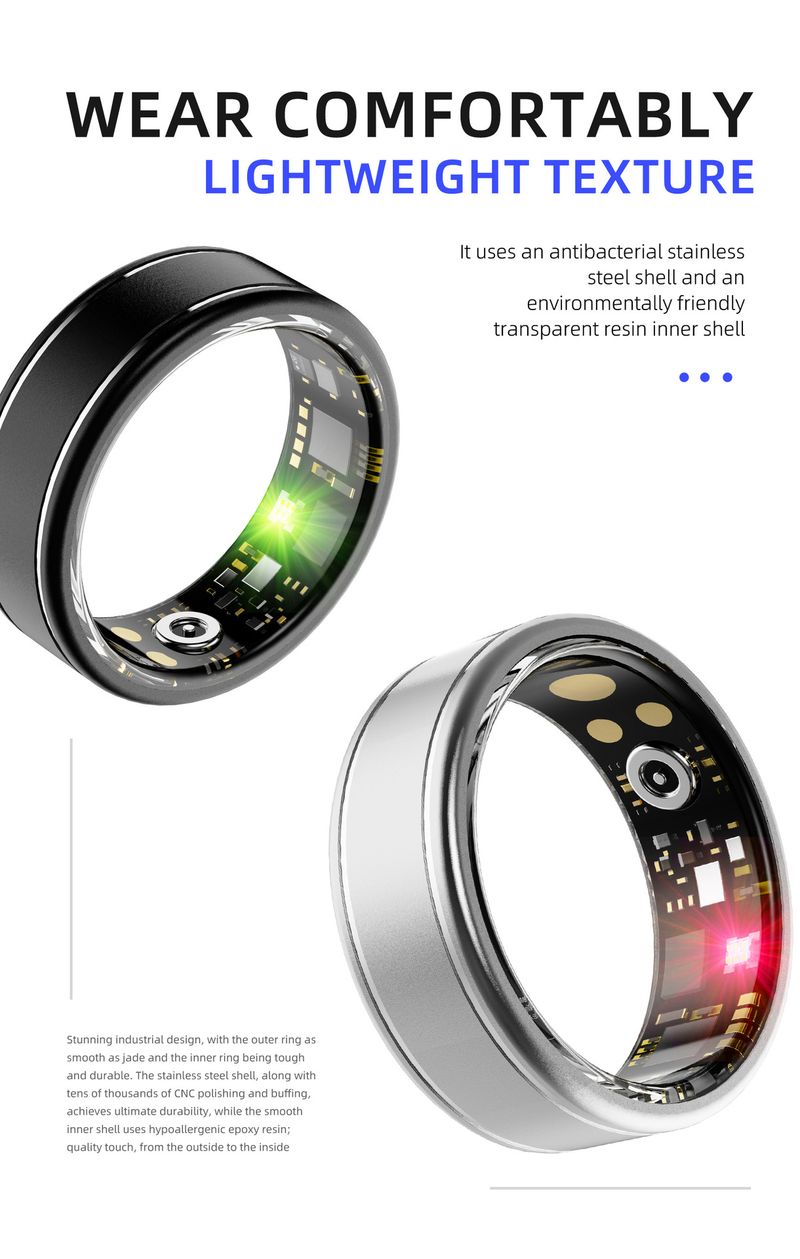 R10M Smart Ring - Aluminum Alloy Fitness Tracker With Heart Rate/Blood Pressure/SpO2/Sleep Monitoring Step Counter Waterproof_voghion.com