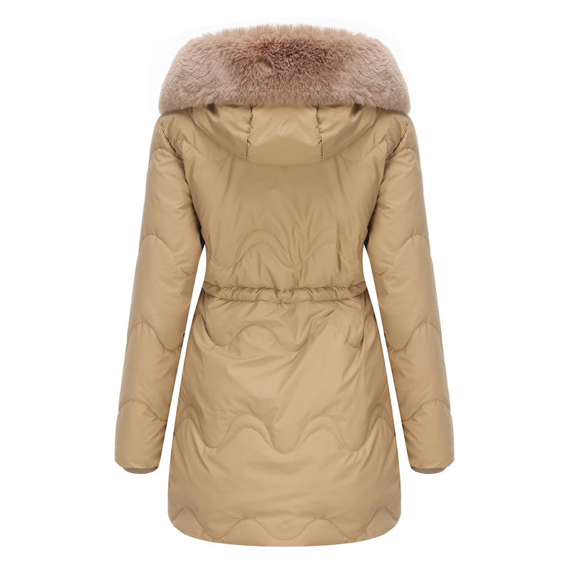 Damenbekleidung 2024 Neue Damen-Baumwollkleidung Abnehmbare Mütze Wolle Herbst und Winter Warme Parkajacke Abnehmbare Kapuze Mittellange Jacke für Damen_voghion.com