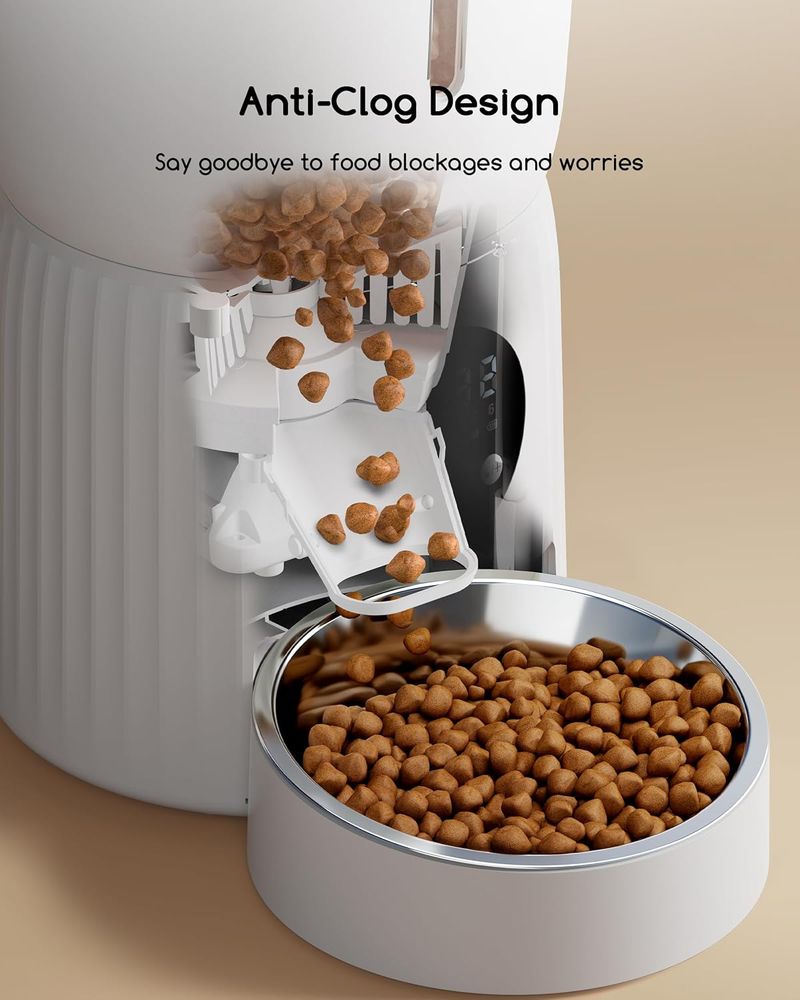 4L Futterautomat Katze, Katzenfutter Automat Mit Timer, Automatischer Futterspender Hunde, Edelstahlnapf, Programmierbarer 1-6 Mahlzeiten, 10s Voice_voghion.com
