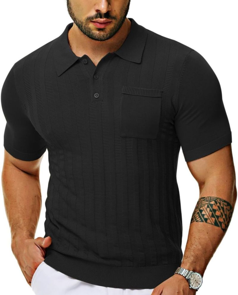 Ongeëvenaarde kwaliteit Zomer Nieuwe Casual POLO V-hals Zak Knoop Korte Mouw Koel en Ademend Gebreid Herenoverhemd_voghion.com