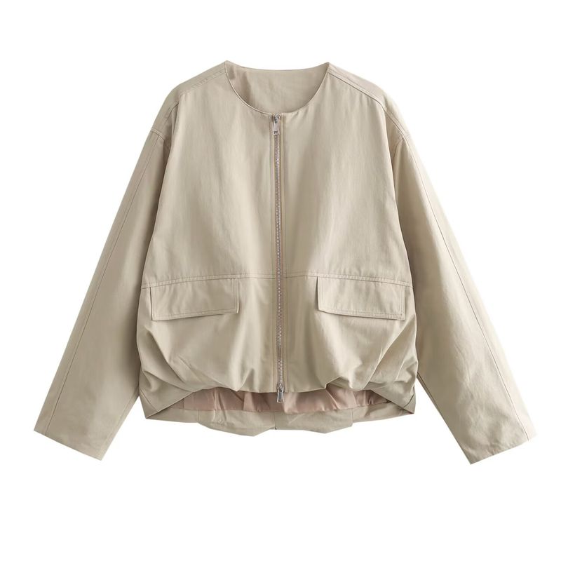 BM&MD&ZA Giacca trench con scollo rotondo da donna, stile pendolarismo, estiva, nuova 06740821721_voghion.com