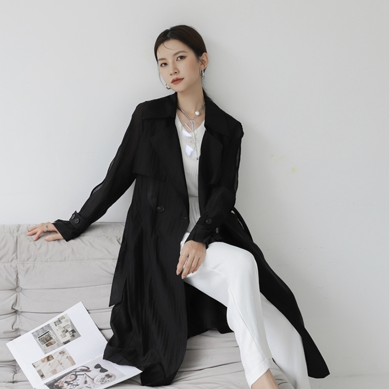 Spring Summer 2023 New Wo's Windbreaker Fashion Loose Frenulum Sunscreen Trench Coat Thin Style Shirt & Blouse Top_voghion.com