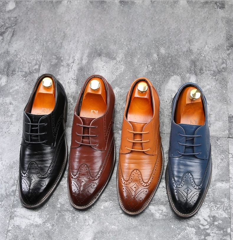 2020 New Men's Shoes Big Size Trendy Shoes Business Casual Men's Leather Shoes Cross Border 38-48 Size_voghion.com