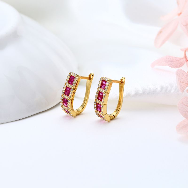 Orecchini in argento sterling con zirconi super scintillanti, famosi su Internet, alla moda e semplici._voghion.com