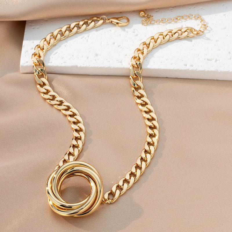 Stile semplice, moda, tendenza dolce, collana, braccialetto, femminilità, set di gioielli geometrici Fried Dough Twists_voghion.com