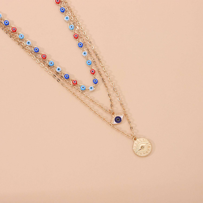 Nuova collana multistrato con ciondolo Devil's Eye, collari per occhi di tendenza esagerata alla moda da donna_voghion.com