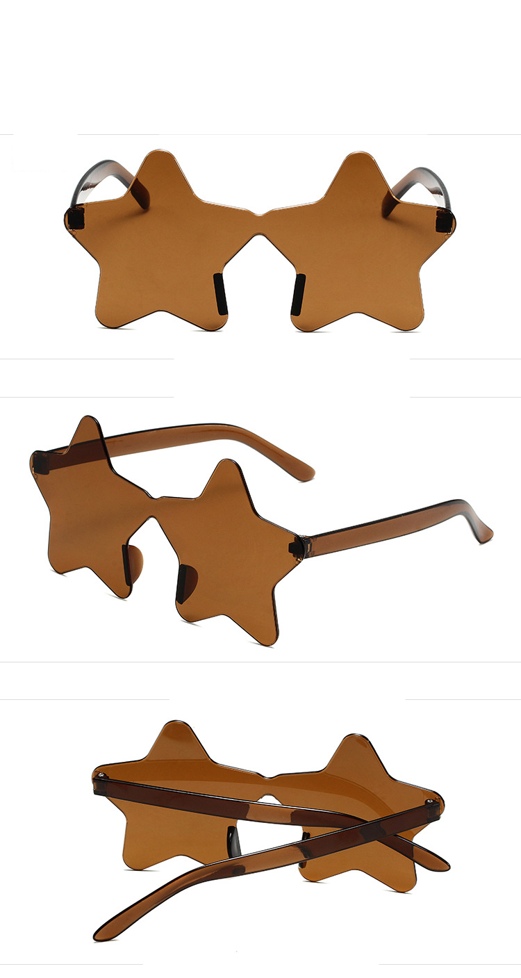 Unisex Mode Love Pentagram Solglasögon Kantlösa solglasögon Trendfest Roliga strandsolglasögon_voghion.com