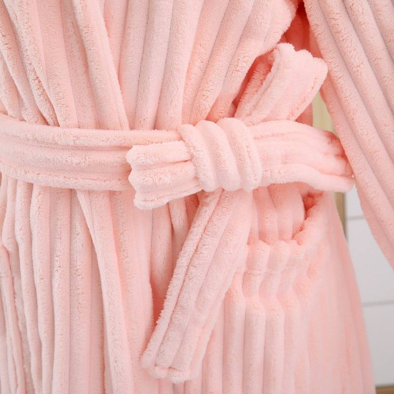 Soft Touch Micro Fleece Badekåpe Plysj Lang Spa Robe Absorberende badekåpe_voghion.com
