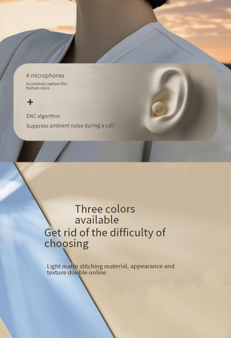 Bluetooth Headphones Noise Reduction In Ear True Wireless Long Term Wear Without Pain Sleeping Good Sound Quality Headset Long Battery Life_voghion.com