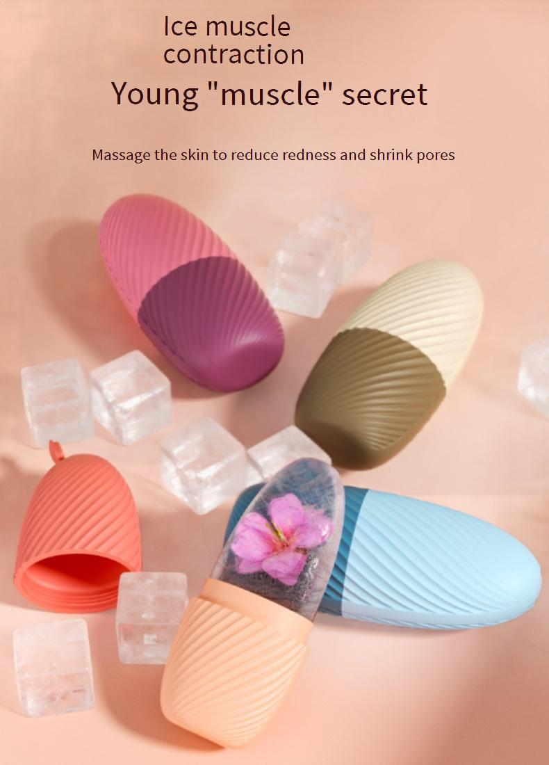Make-up-Tools & Zubehör Make-up-Tool-Kits Silikon-Gesichtspackung Eiswürfelschale Schönheits-Eisform zum Entfernen von Schwellungen Eisroller Gesichts-Eispackung Massagewerkzeug Spot_voghion.com