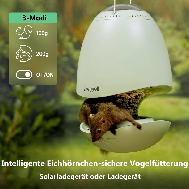 Vogelfutterspender, intelligenter, drehbarer Vogelfutterspender zum Aufhängen im Freien, eichhörnchensicherer Vogelfutterspender, automatischer Samentrockner_voghion.com