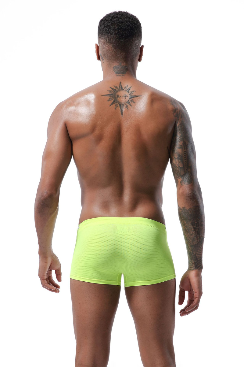 Men's Flat-angle Swimming Trunks, Low-waist Nylon Beach Trunks, Hot Spring Swimming Trunks, Lace-up, Summer_voghion.com