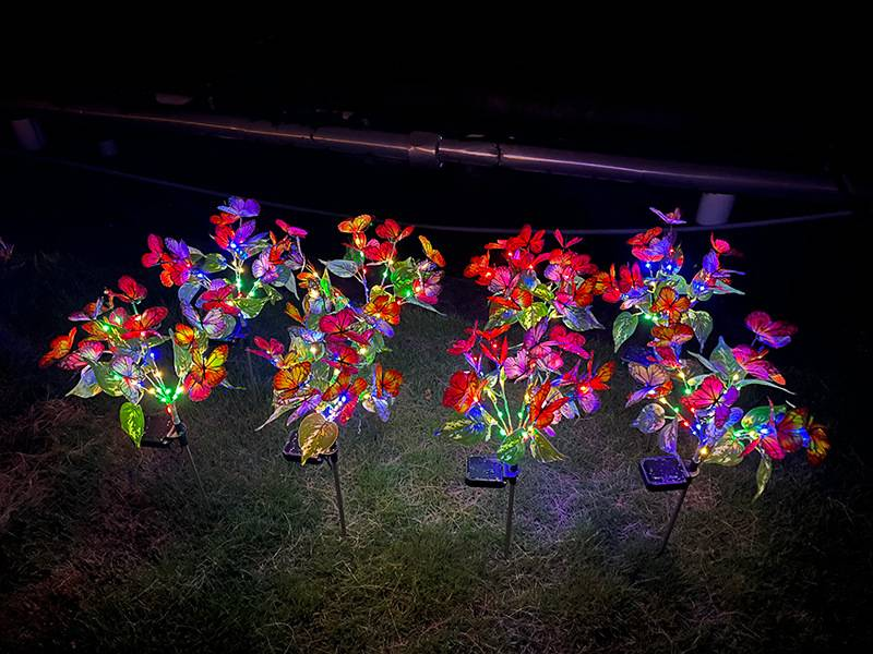 New Hot Selling Solar 4 Head 5 Head Butterfly Lantern Outdoor Lawn Garden Decoration Atmosphere Lamp_voghion.com