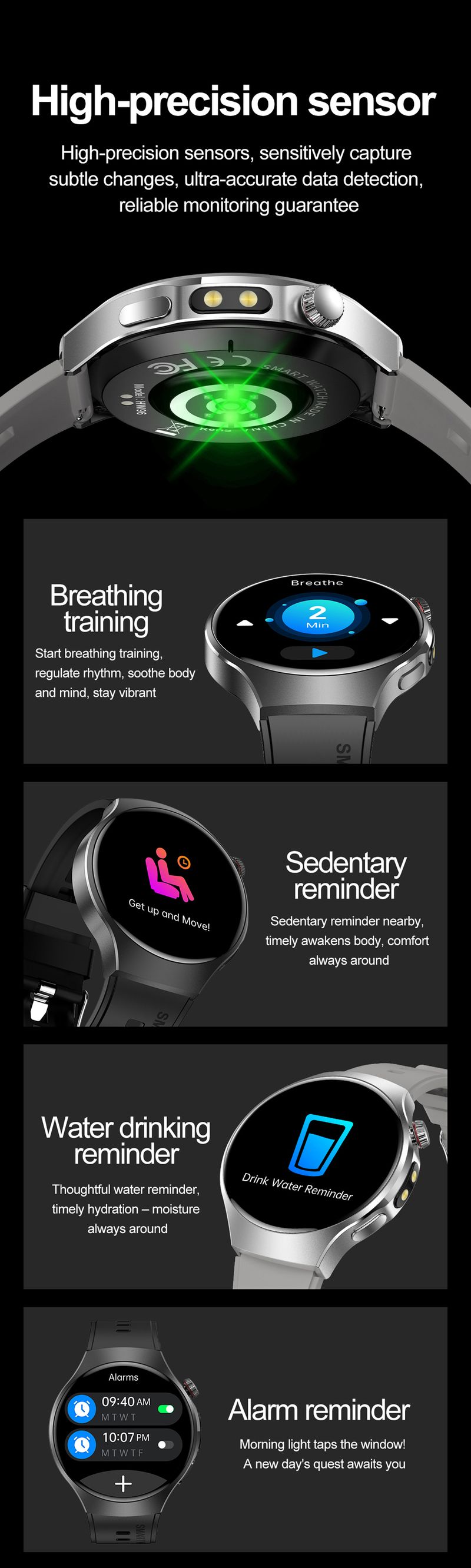 New Outdoor Sports Smart Watch Men Riding Running Fitness IP68 Waterproof LED Lights Bluetooth Call Smartwatch For Android IOS HUAWEI_voghion.com