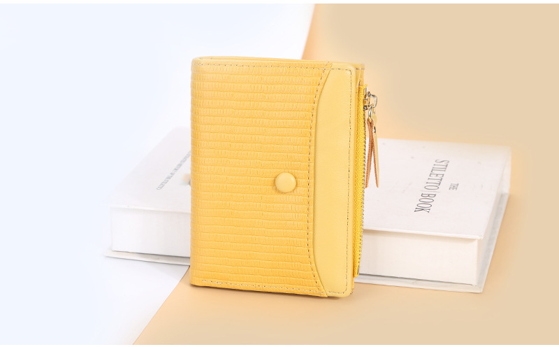 Neue kurze Brieftasche für Damen in Baellerry-Version mit mehreren Kartenfächern, Eidechsenmuster, Geldbörse, modischer Reißverschluss, Kartenhalter_voghion.com