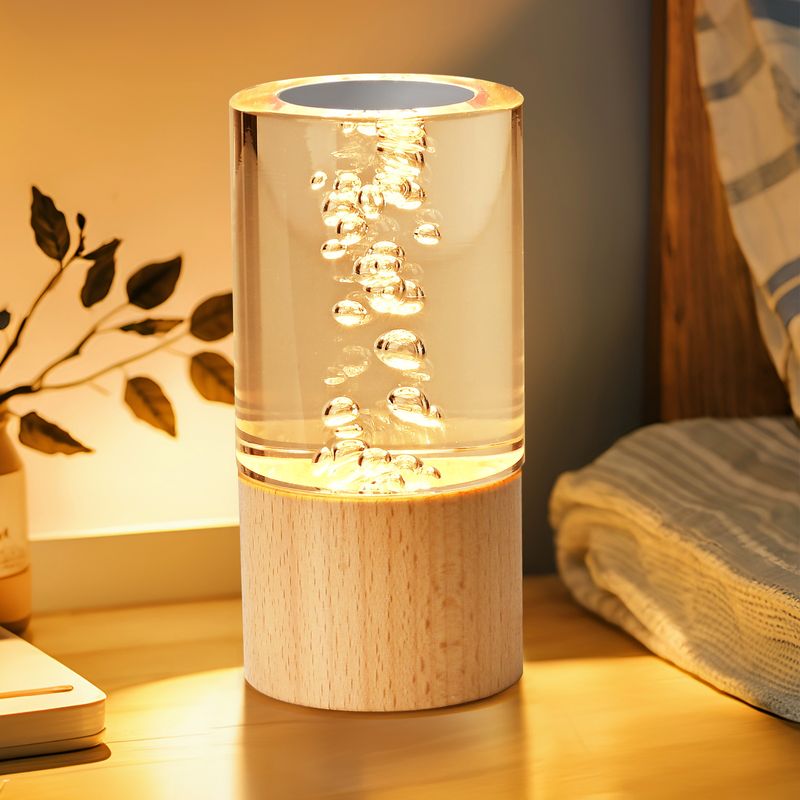 Pametna LED noćna lampa od masivnog drva, kreativna nova i jedinstvena japanska USB stolna lampa za poklon_voghion.com