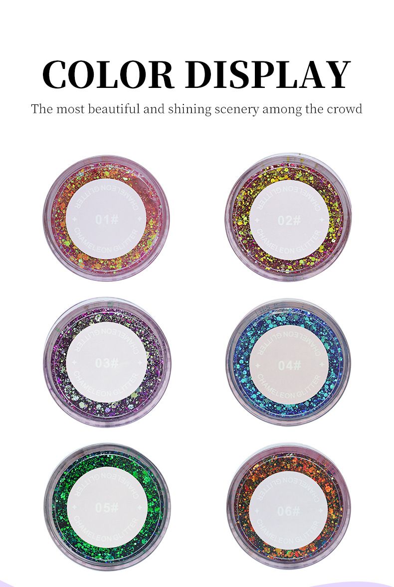 OCHEAL Colorful Sequins Chameleon Eyeshadow Face Sequins Gel Cream Body Face Nightclub Stage Makeup_voghion.com
