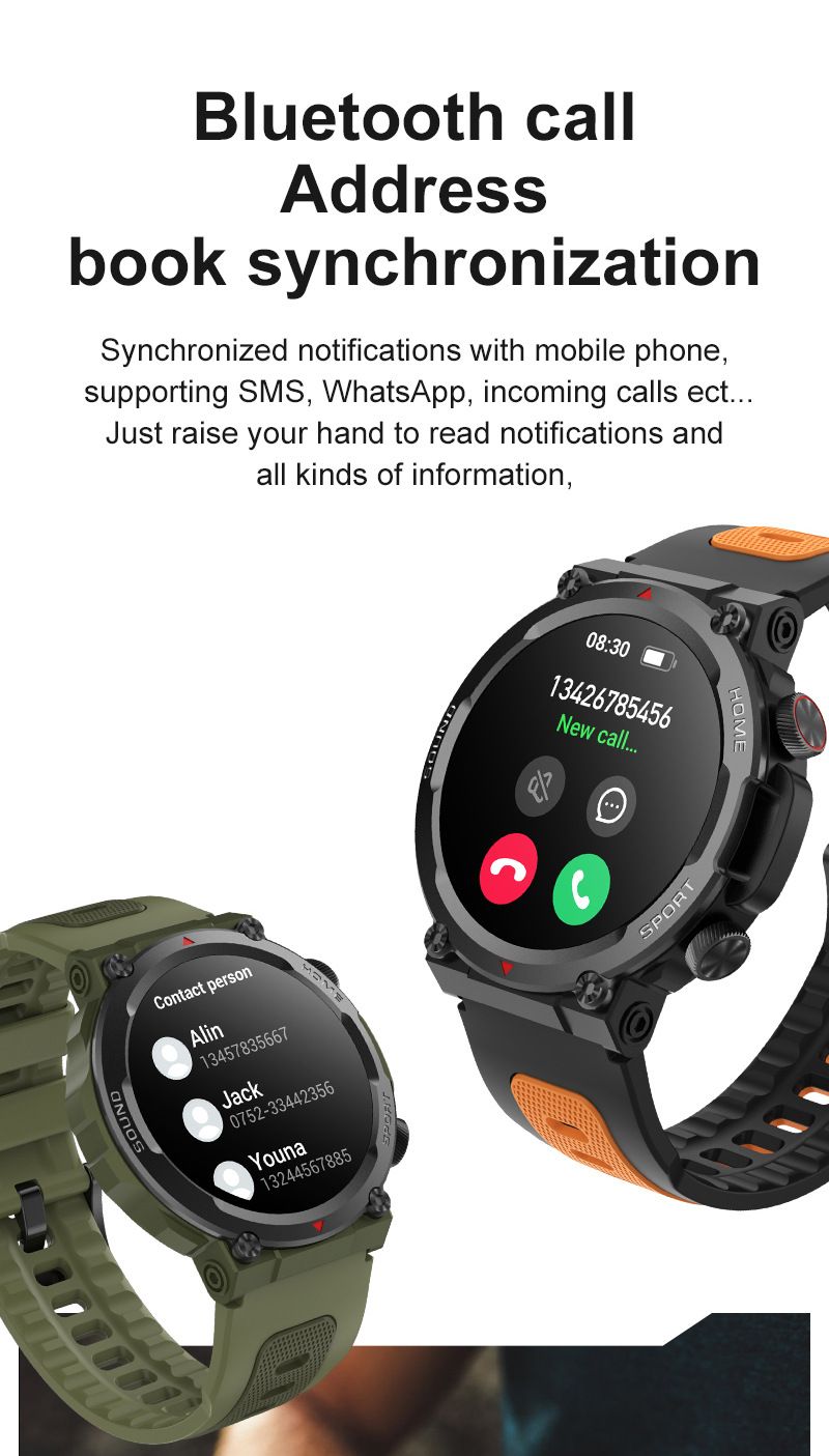S56T smartwatch for Bluetooth communication, outdoor step counting, sports, triple protection, heart rate_voghion.com
