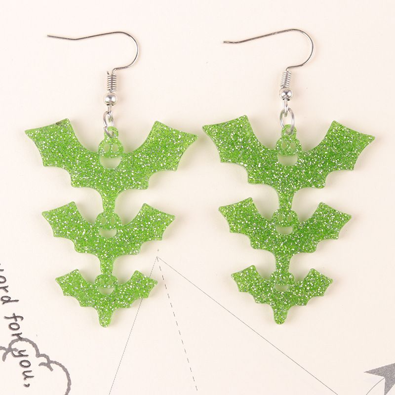Nuovi orecchini pendenti lucidi colorati alla moda semplici e alla moda a forma di pipistrello di Halloween per le donne_voghion.com