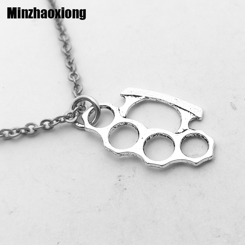 Collier pendentif poing américain en laiton pour femmes et hommes, chaîne de cou, vintage, été, gothique, bijoux tendance 2022, accessoires_voghion.com