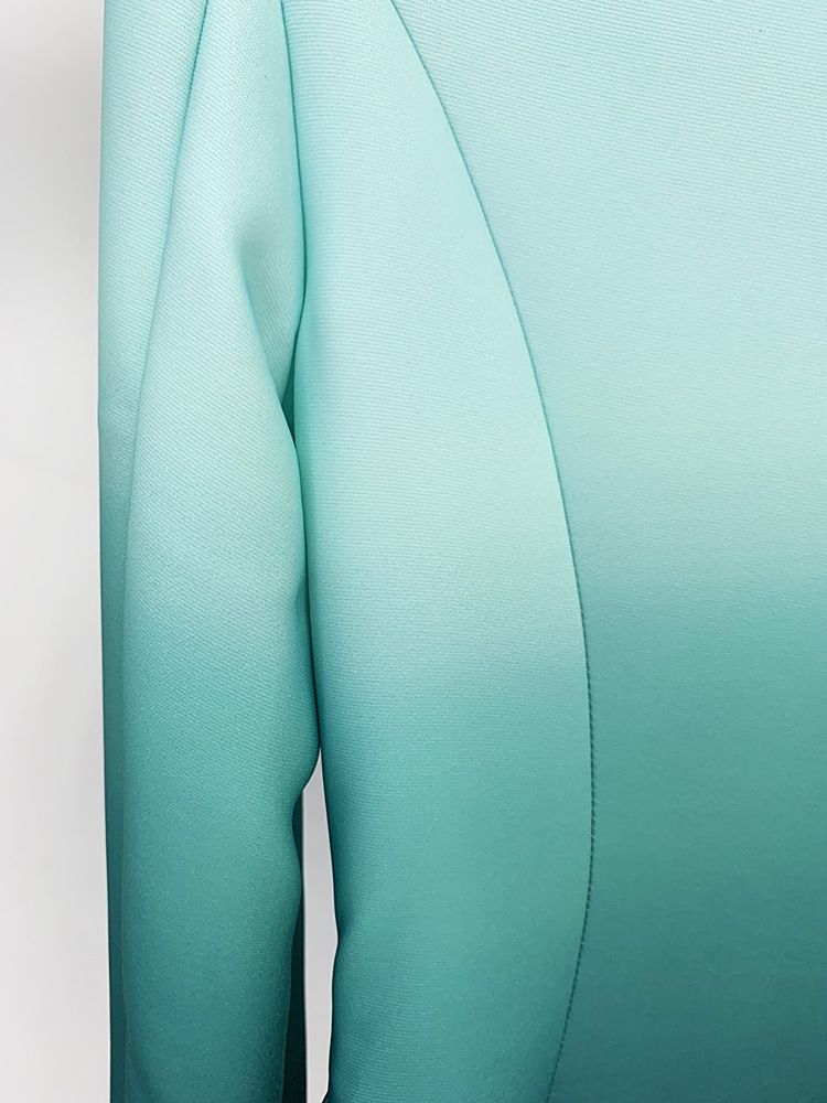Costum slim cu pantaloni evazați, costum din două piese, pentru femei, la modă, cu gradient de temperament_voghion.com