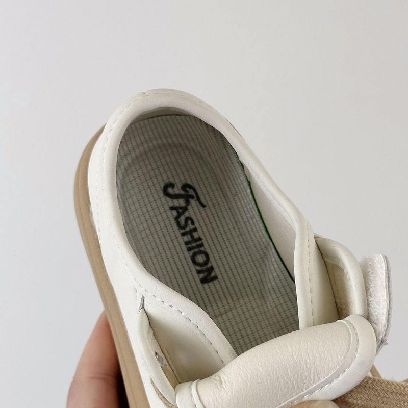 2024 Scarpe casual con testa a conchiglia alla moda in edizione coreana bianca per bambini nuovi della primavera 2024 per ragazzi e ragazze_voghion.com