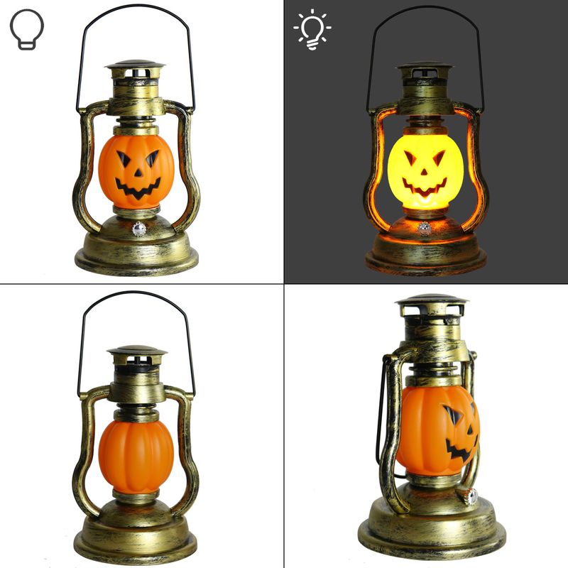 Cross Border Skull Pumpkin Lantern Halloween Battery Lantern Outdoor Garden Camping LED Portable Kerosene Lamp_voghion.com