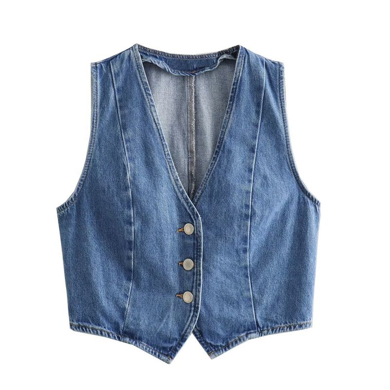 Mode 2024 Frühjahr Neue frauen Kurze Denim Weste + Rock Set_voghion.com