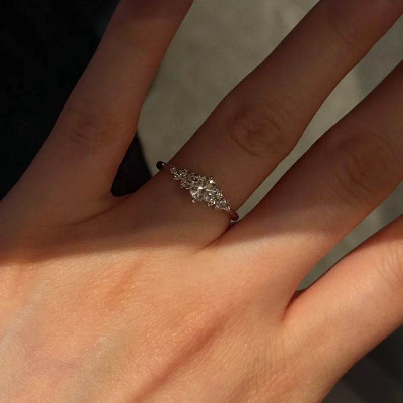 Berlin Love Letter Moissanite Point Diamond Snowflake Ring For Women Platinum Plated Simulated Wedding Ceremony Elegant_voghion.com