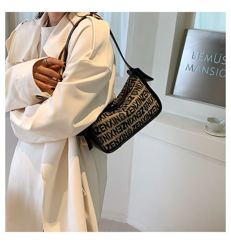 Senior handbag women's summer new temperament shoulder bag crossbody bag Tote bag canvas stitching handbag_voghion.com